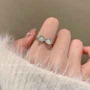 欧泊月光石蝴蝶结戒指女时尚，个性食指戒小众设计轻奢精致开口指环