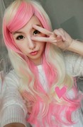 假发动漫cosplay女长卷发彩色假发套斜刘海整顶假头发欧美发型