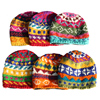 秋冬保暖羊毛帽子女尼泊尔双层保暖加厚复古彩色，圆顶毛线帽休闲针