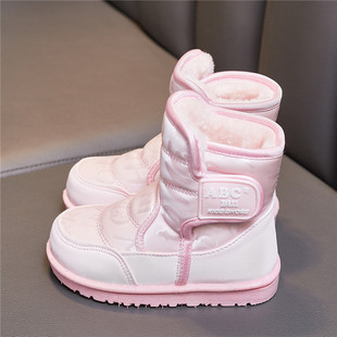 儿童雪地靴防水女童靴子冬季保暖加厚棉鞋宝宝，冬靴防滑加绒雪地棉