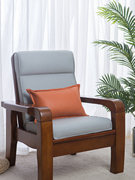 木沙发坐垫带靠背高密度海绵实木纯色加厚简约现代防滑好拆洗
