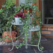 欧式铁艺折叠三篮花架花盆架置物架落地式户外庭院花园展示