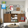 IKEA宜家BILLY毕利奥克伯书柜组加门现代简约北欧风客厅餐边柜