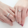 925纯银仿真钻石戒指女一对大钻戒，男士结婚求婚订婚情侣对戒婚礼