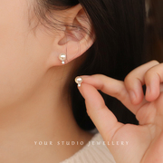 日系极简闪钻珍珠耳环，耳钉纯银925精致日常气质，优雅时尚礼物女