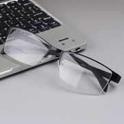 大脸宽脸专用商务，男士金属半框眼镜架大框配近视眼镜0-100-800度0