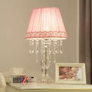 高档简约现代欧式奢华水晶台灯创意温馨公主装饰结婚房卧室调光床