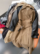 2.2斤咖啡色拼接设计通勤风衣，系带开衫长袖外时尚休闲洋气18
