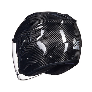 马鲁申(马鲁申)碳纤维摩托车头盔夏季踏板车，四分之三头盔l11高端半盔