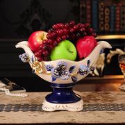 欧式陶瓷水果盘客厅奢华高档创意，家居套装装饰品茶几摆件乔迁礼