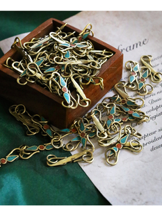 尼泊尔手工diy配件黄铜，绿松石项链搭扣s扣八字扣子藏饰品手链