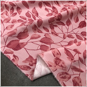 粉红底桑蚕丝真丝布料30姆米重绉哑光喷绘印花弹力丝绸服装面料