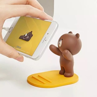 韩国布朗熊小可(熊小可)妮兔手机，支架台面创意，可爱桌面手机架子后底座托