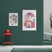 彭博x仟象映画金属框，现代简约客厅三联画沙发背景玄关画卧室挂画