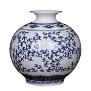 高档景德镇陶瓷 青花瓷花瓶创意中式装饰品摆件 现代轻奢插花酒柜