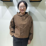 yun韫2023秋季女装，带帽拉链短款女薄风衣抽绳宽松版外套2962