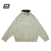 oreeta丨日系复古纯色立领，夹克中性宽松拉链外套飞行夹克