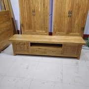 老榆木电视柜实木客厅影视，柜整装现代多功能，家具简单原木储物柜