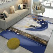 印花羽毛地毯客厅满铺地垫现代简约3D卧室床边毯书房桌椅垫定制