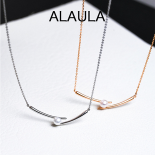 alaula定制925纯银电镀，18k白金项链，淡水珍珠优雅轻奢高级百搭