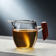 公道杯玻璃加厚耐热茶漏套装家用过滤木把茶海日式茶具分茶器配件