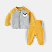婴儿春秋装套装幼儿，0-3岁女童外穿外套开衫，长裤男宝宝衣服两件套