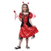 斑点小瓢虫儿童连衣裙节日演出服万圣节角色扮演服红色瓢虫裙子