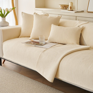 日式亚麻沙发垫简约现代棉麻沙发套罩四季通用靠背巾盖布防滑坐垫