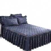 加厚夹棉床罩床裙式防尘罩单件1.2m1.5米1.8床单花边防滑保护床套