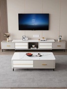 IKEA宜家乐岩板茶几电视柜组合现代简约可伸缩家用小户型意式轻奢