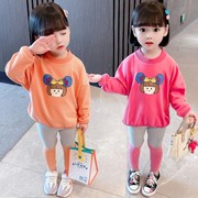 女童秋装卫衣套装2021女宝宝洋气衣服1-5岁儿童4长袖两件套潮