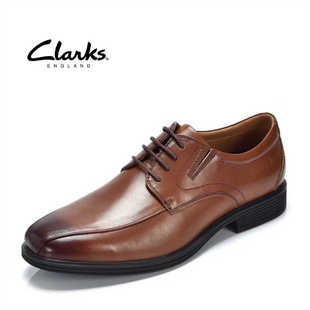 clarks其乐男鞋英伦真皮婚鞋，圆头系带商务，正装德比鞋男士皮鞋