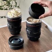 便携潮流单反镜头杯子，个性实用相机镜头杯创意，镜头水杯咖啡杯专用