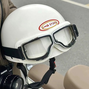 头盔电动车女男士情侣哈雷安全帽，新国标(新国标)3c认证摩托车半盔四季通用