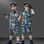 迷彩服儿童夏季男童套装军训服装男孩军装战狼特种兵幼儿园演出服