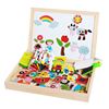 木制磁性拼拼乐拼图玩具儿童早教，益智农场生肖动物磁性贴双面画板