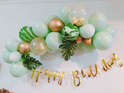 网红清新薄荷绿气球宝宝，周岁生日布置甜品，台装饰开业结婚房背景墙