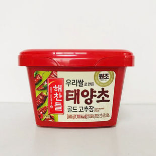 临期韩国进口酱料好餐得辣椒酱太阳椒中辣辣椒酱盒装500g