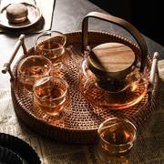 花茶壶套装英式北欧风格玻璃加热花茶杯花果茶煮茶茶壶下午茶茶具
