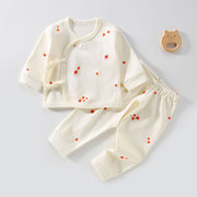 新生婴儿衣服a类纯棉，套装0-3月男女，宝宝和尚服分体两件套宝宝睡衣