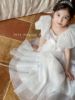 kw家女童白色泡泡袖公主裙，2024夏儿童(夏儿童，)婚纱礼服六一长裙蝴蝶连衣裙