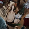 misksola圣诞主题礼物，复古手工真皮箱包包，行李牌防丢钥匙扣gift
