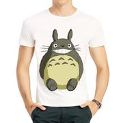 Q版龙猫T恤衫白色宫崎骏短袖宽松时尚印花衣服男女Totoro t-shirt
