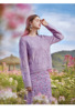 2021年春秋韩版女装洋气粉紫色毛衣女镂空圆领针织衫外穿上衣