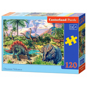 castorland波兰进口儿童拼图120片恐龙，火山13234