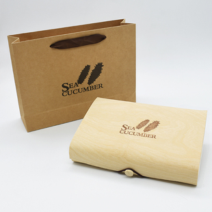 创意海参包装盒空盒高档海参盒子加工礼盒木盒英文