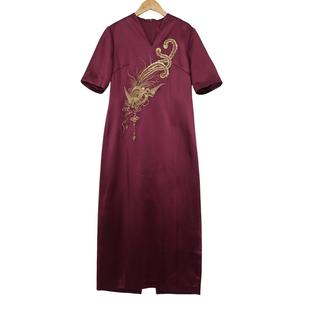 六礼loolayy品牌女装，高端时尚气质，百搭紫红连衣裙a3-17889