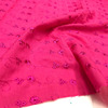 进口亚麻玫红色刺绣，棉质布料服装手工diy春夏衬衫连衣裙面料绣花