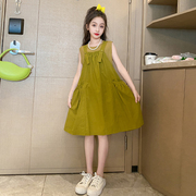 女童夏装背带裙套装，连衣裙2023韩版l洋气中大儿童两件套裙子