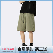 美式复古速干工装短裤男夏季薄款机能直筒中裤宽松男生运动五分裤